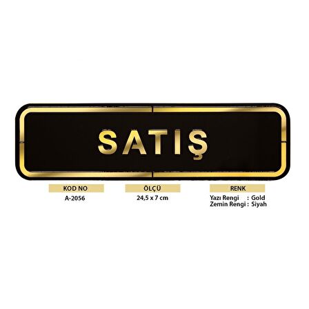 Abs Lüx Çift Katlı Yönlendirme Levhası Siyah-Altın Satış