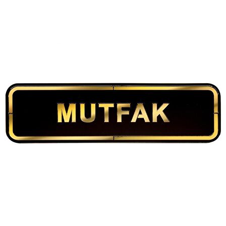Abs Lüx Çift Katlı Yönlendirme Levhası Siyah-Altın Mutfak