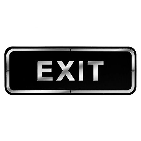 Abs Lüx Çift Katlı Yönlendirme Levhası Siyah-Gümüş Exit 
