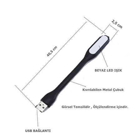 Usb Bağlantılı Dokunmatikli Led Kitap Okuma Masa Lambası Beyaz