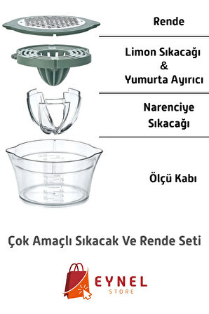 Çok Amaçlı Limon Portakal Narenciye Sıkacağı, Havuç Rendesi, Yumurta Ayırıcı, Çok Fonsiyonlu Sıkacak