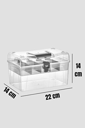 Ayarlanabilir Plastik Bölmeli Çok Amaçlı Taşınabilir Organizer Kutusu Makyaj Saklama Kutusu 2,8 L