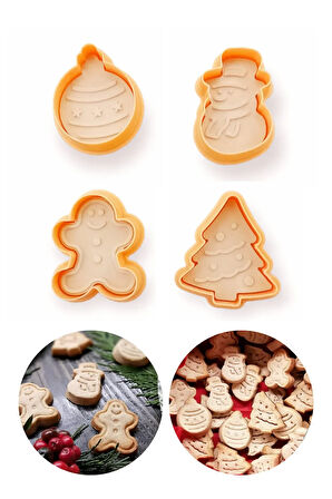 Desenli Basmalı Adam Çam Ağacı Yılbaşı Kurabiye Kalıbı Şekilli Şeker Yeni Yıl Hamur Kesici Aparat