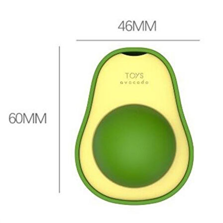 2 Adet Avokado Model Yapışkanlı Kedi Oyuncağı Yenilebilir Kedi Nanesi Otu Catnip Oyun Yalama Topu