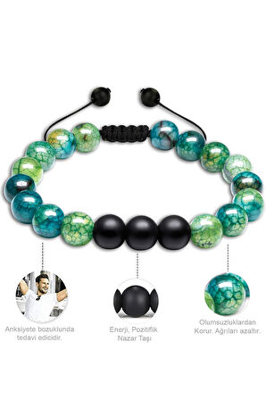 Sertifikalı Gerçek Pembe Renk Kuvars Taşı Çift Doğal Taş Bileklik Seti Doğal Mavi Yeşil Renk 