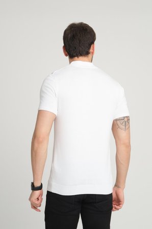 ALEXANDERGARDI Merserize Kumaşlı Trıko Polo Yaka t-shirt, Beyaz (eze Ts Polo 00)