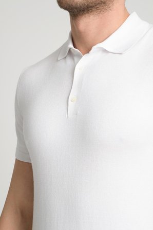 ALEXANDERGARDI Merserize Kumaşlı Trıko Polo Yaka t-shirt, Beyaz (eze Ts Polo 00)