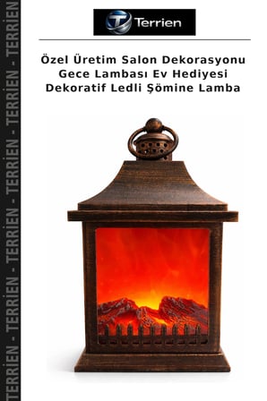 Özel Üretim Salon Dekorasyonu Gece Lambası Ev Hediyesi Dekoratif Ledli Şömine Lamba