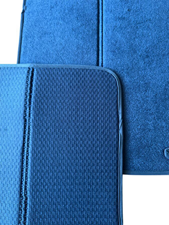 Bulaşık Matı Süper Emici Bulaşık Kurutma Matı 44x36cm Tezgah Üstü Bulaşık Matı, 2'li Set, Lacivert