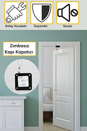 2 Adet Otomatik Kapı Pencere Kapatıcı Kapanan Hızlı Otomatik Kapı Kapatıcı 2 Adet