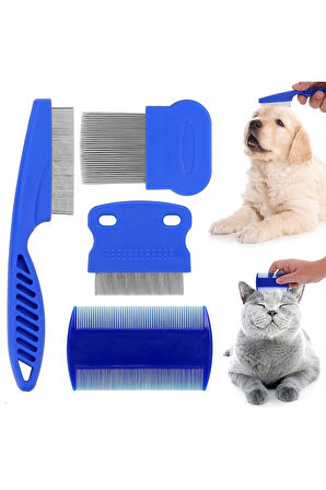 4'lü Kedi Köpek Bit Ve Pire Tarağı 4 Lü Set Ince Tüy Tarama