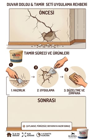 4 Parça Beyaz Duvar Tamir Macunu Seti 1000 gr - Çatlak, Delik ve Derz Dolgusu - 2 Adet Plastik Spatula ve Kübik Zımpara İle Alçı Yüzey Onarım Seti 1 Kg 1 Kilo Duvar Tamir Macunu Seti