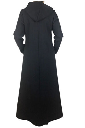 KADIN SEYYAR KAPŞONLU ÖNÜ FERMUARLI CEPLİ KEÇE PARDESÜ