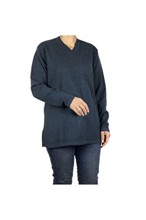 KADIN VYAKA KAPALI ÜÇ DÜĞMELI KALIN KIŞLIK ANNE BLUZ