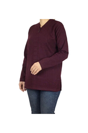KADIN VYAKA KAPALI ÜÇ DÜĞMELI KALIN KIŞLIK ANNE BLUZ