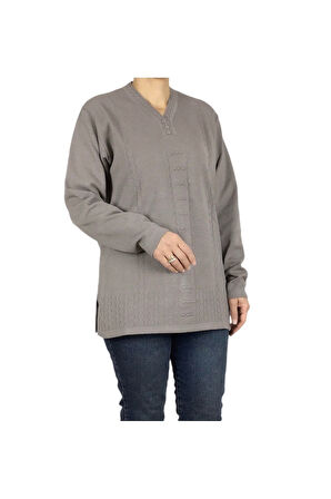 KADIN VYAKA KAPALI ÜÇ DÜĞMELI KALIN KIŞLIK ANNE BLUZ