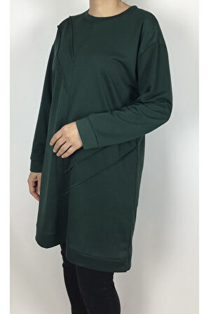 İKİ İPLİK KOLLARI VE ETEK UCU BANTLI MEVSİMLİK TUNİK