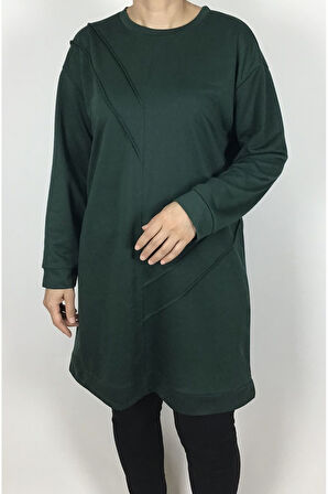 İKİ İPLİK KOLLARI VE ETEK UCU BANTLI MEVSİMLİK TUNİK