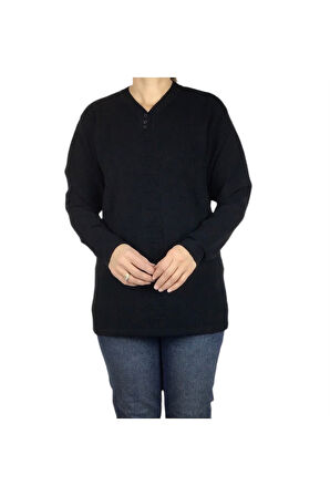 KADIN VYAKA KAPALI ÜÇ DÜĞMELI KALIN KIŞLIK ANNE BLUZ