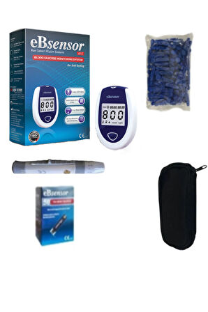 Ebsensor Kan Şeker Ölçüm Cihaz + Delme Kalemi + Taşıma Çantası