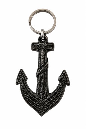 Çapa Figürlü Eskitme Gümüş Renk Metal Anahtarlık Unisex Denizci Temalı Aksesuar