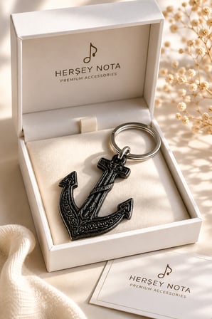 Çapa Figürlü Eskitme Gümüş Renk Metal Anahtarlık Unisex Denizci Temalı Aksesuar