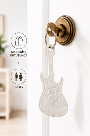 Gitar Figürlü Anahtarlık Müzik Temalı Unisex Aksesuar
