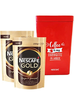 Nescafe Gold Paket ve Kahve Kutusu 200 gr 2'li