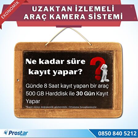 8 Kameralı Kayıtlı 1 TB HDD 9  inç Ekranlı Uzaktan İzlemeli Tak Kullan Set