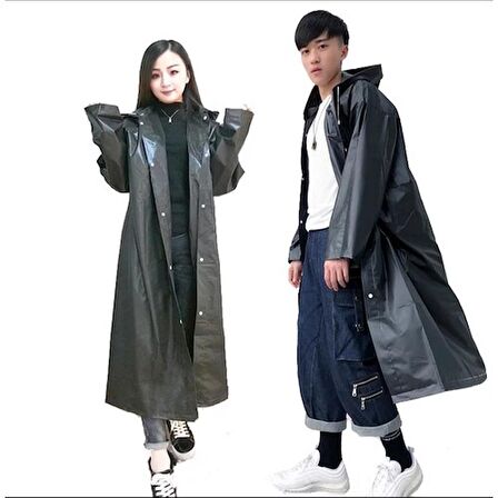 Eleven Market Raıncoat Eva Unisex Siyah Yağmurluk