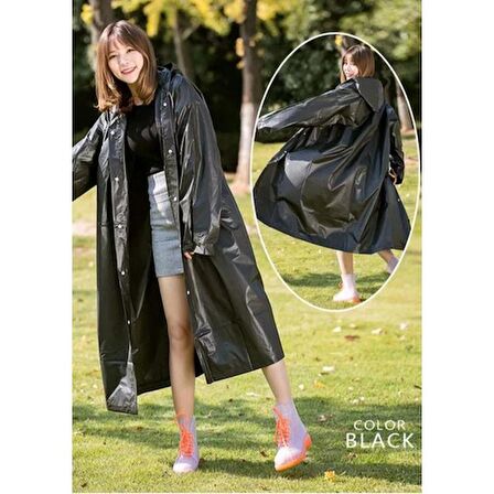 Eleven Market Raıncoat Eva Unisex Siyah Yağmurluk