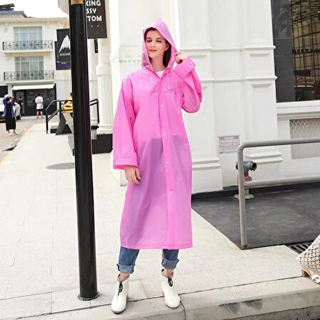 Eleven Market Raıncoat Eva Unisex Pembe Yağmurluk