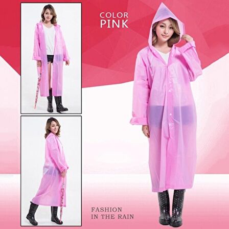 Eleven Market Raıncoat Eva Unisex Pembe Yağmurluk