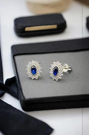 925 Ayar Gümüş Elips Model Minimal Çivi Küpe