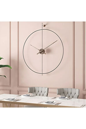 ElissaTime 60 Cm Siyah Modern Dekoratif Metal Duvar Saati