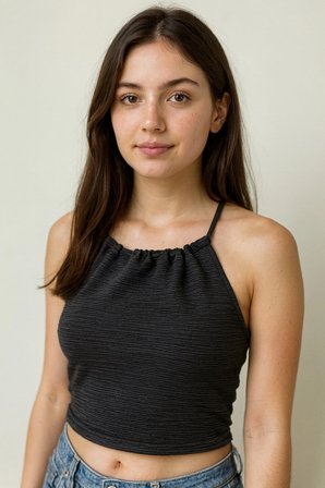 Günlük Kullanıma Uygun Esnek Dokulu Askılı Crop Top