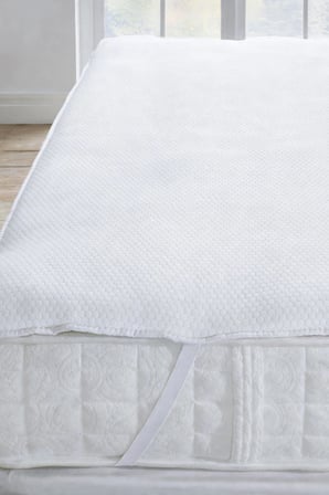 Sıvı Geçirmez 4 Köşe Lastikli Honeycomb Desenli Yatak Alezi | Nefes Alan Microfiber Yatak Koruyucu Alez Beyaz | Tek Kişilik - Çift Kişilik