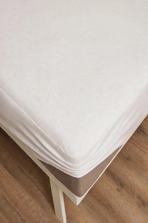 Sıvı Geçirmez Fitted Bazalı Honeycomb Desenli Yatak Alezi | Nefes Alan Microfiber Yatak Koruyucu Alez Beyaz | Tek Kişilik - Çift Kişilik