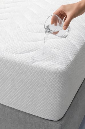 Sıvı Geçirmez Elyaf Dolgulu Kapitone Honeycomb Desenli Fitted Bazalı Yatak Alezi | Nefes Alan Microfiber Yatak Koruyucu Alez Beyaz | Tek Kişilik - Çift Kişilik
