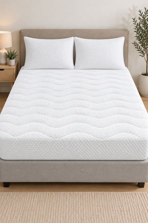 Sıvı Geçirmez Kapitone Desen Fitted Bazalı Yatak Alez Seti | Kapitone Desen Fitted Bazalı Alez ve 2'li Yastık Alez Koruyucusu Beyaz | Tek Kişilik - Çift Kişilik