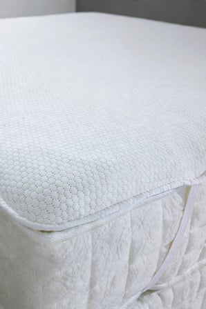 Sıvı Geçirmez 4 Köşe Lastikli Honeycomb Desenli Yatak Alez Seti | 4 Köşe Lastikli Yatak Alezi ve 2'li Yastık Alez Koruyucusu Beyaz | Tek Kişilik - Çift Kişilik
