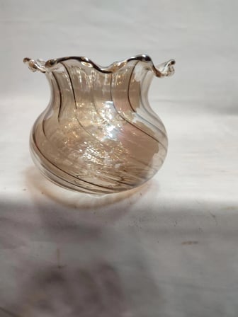 KÜÇÜK AVİZE CAMI.EL YAPIMI.BAL RENKTE (Duy yuvası:3.00 cm-h:9.50 cm) (E.14) Mum ampule göre.