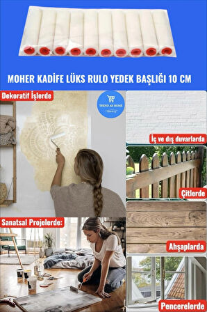 MOHER KADİFE LÜKS RULO YEDEK BAŞLIĞI 10 CM ( 10 ADET ) 