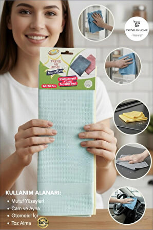3’LÜ MİKROFİBER DEKORATİF YÜZEY TEMİZLİK BEZİ 