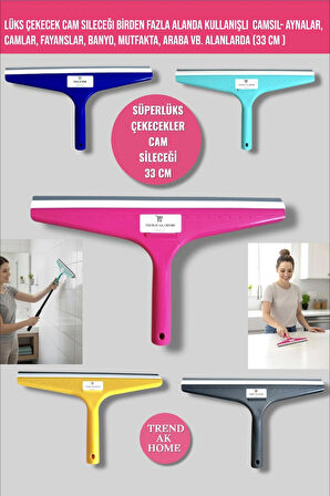 LÜKS ÇEKECEK CAM SİLECEĞİ-aynalar,camlar,fayanslar,banyo,mutfakta,araba vb. alanlarda ( 33 cm 1 Adet)