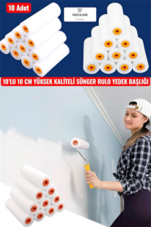 10'LU 10 CM YÜKSEK KALİTELİ SÜNGER RULO YEDEK BAŞLIĞI 