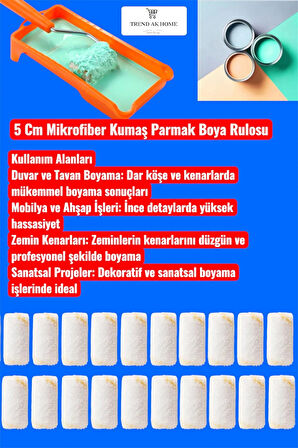   5 CM MİKROFİBER KUMAŞ PARMAK RULO YEDEK BAŞLIĞI (50 ADET)