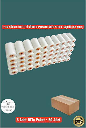 5 CM YÜKSEK KALİTELİ SÜNGER PARMAK RULO YEDEK BAŞLIĞI (50 ADET)