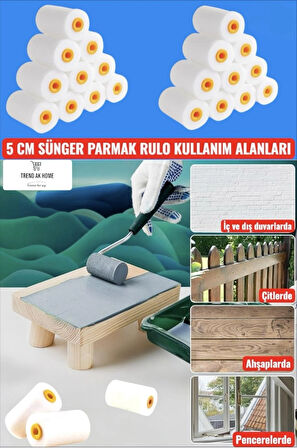 5 CM YÜKSEK KALİTELİ SÜNGER PARMAK RULO YEDEK BAŞLIĞI (50 ADET)
