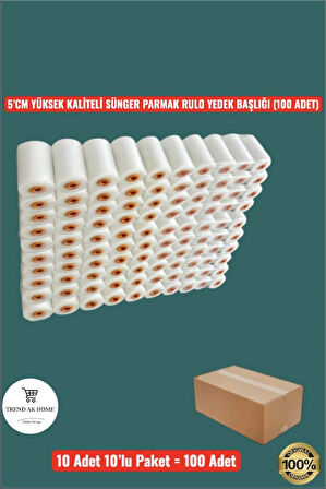 5 CM YÜKSEK KALİTELİ SÜNGER PARMAK RULO YEDEK BAŞLIĞI (100 ADET)